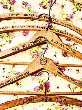 Vintage Advertising Hangers Lot 1960s Sheraton Hotels Fur Coat Canada USA Rare